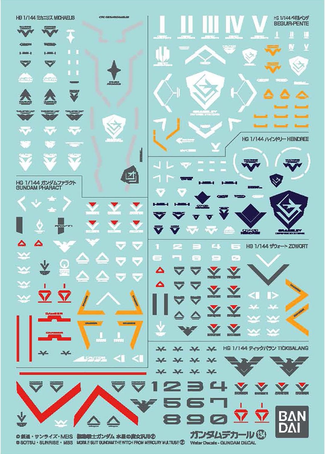 Bandai Spirits Gundam Decal No.134 Mobile Suit Gundam The Witch from Mercury Universal 2