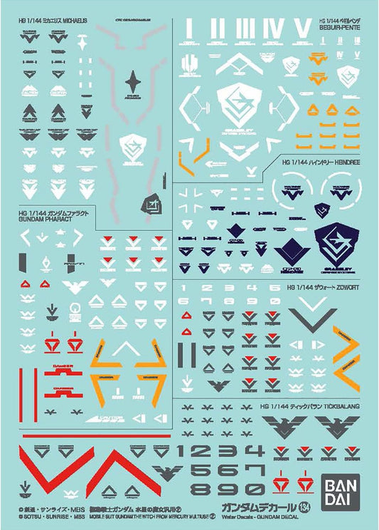 Bandai Spirits Gundam Decal No.134 Mobile Suit Gundam The Witch from Mercury Universal 2