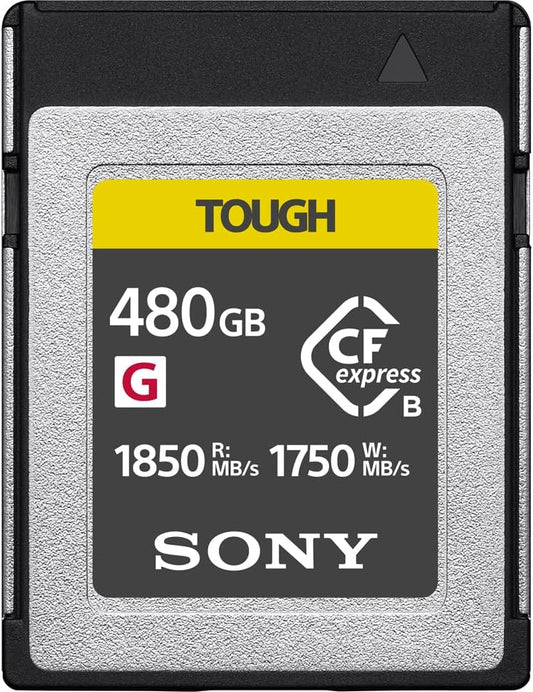 Sony CFexpress Type B Memory Card 480GB Tough 1750MB/s Write Speed 1850MB/s CEB-G480T