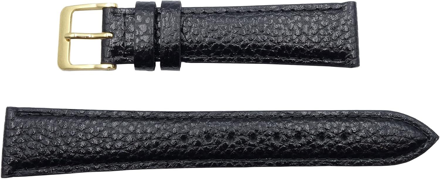 Seiko DAE4R Watch Band, 0.7 inch (18 mm), Shrink Leather, Black, Men's, Classic