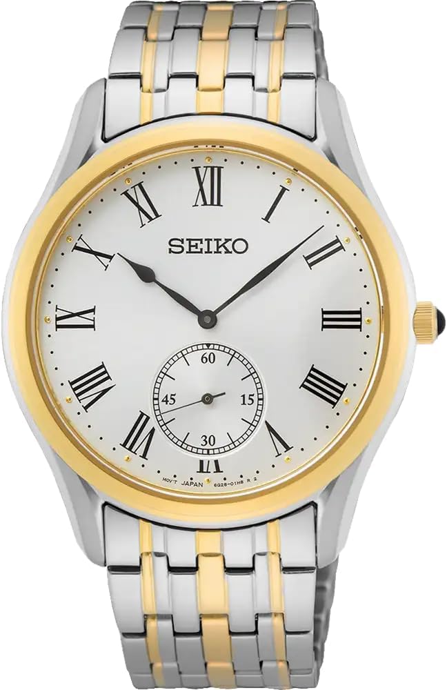 Seiko SRK048P1 Men's Wristwatch, Quartz, Overseas Model, Silver, Gold, Combination, multicolor, Bracelet