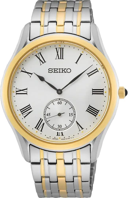 Seiko SRK048P1 Men's Wristwatch, Quartz, Overseas Model, Silver, Gold, Combination, multicolor, Bracelet