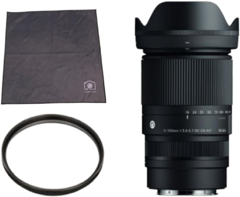 Sigma 16-300mm F3.5-6.7 DC OS(C) Sony E (Compatible) & Marumi Lens Protection Filter & Camera Wrap Set