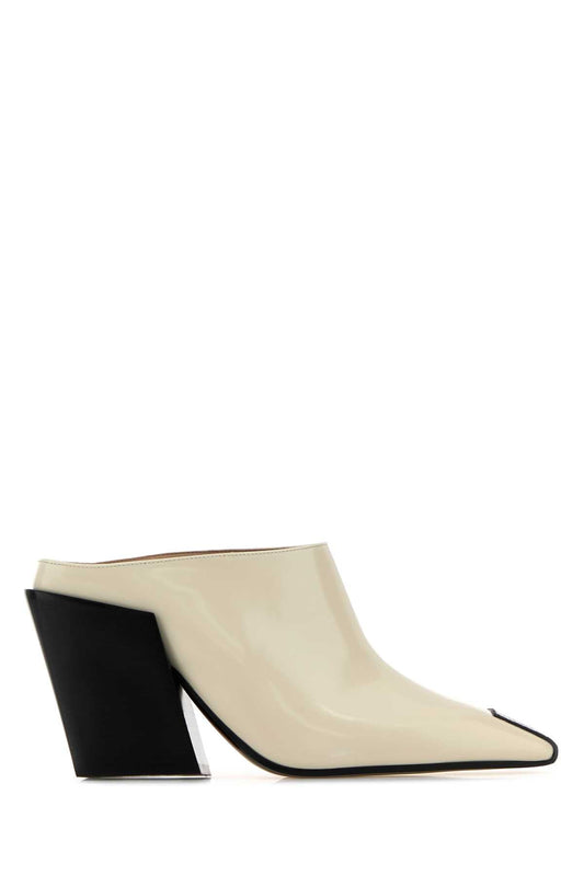 Bottega Veneta Ivory Leather Ventura Mules - Image 1