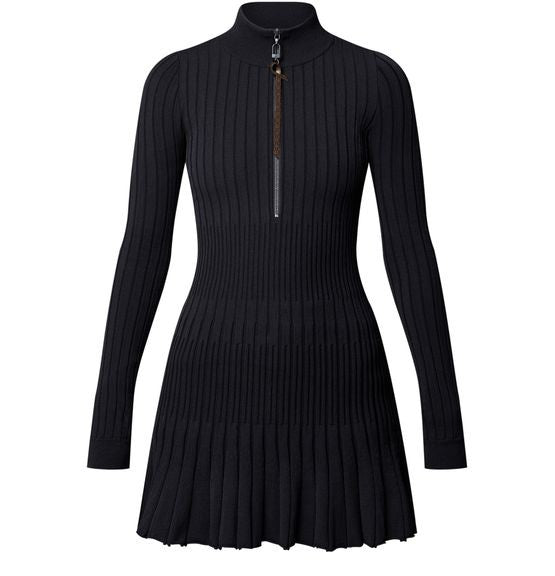 LOUIS VUITTON Long-Sleeved Rib-Knit Dress - Image 1