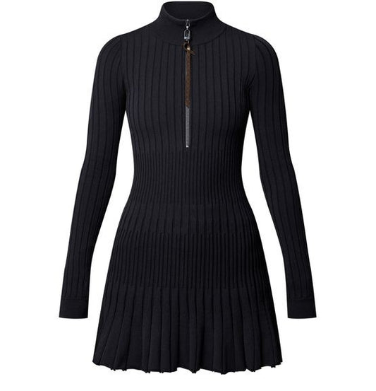 LOUIS VUITTON Long-Sleeved Rib-Knit Dress - Image 1