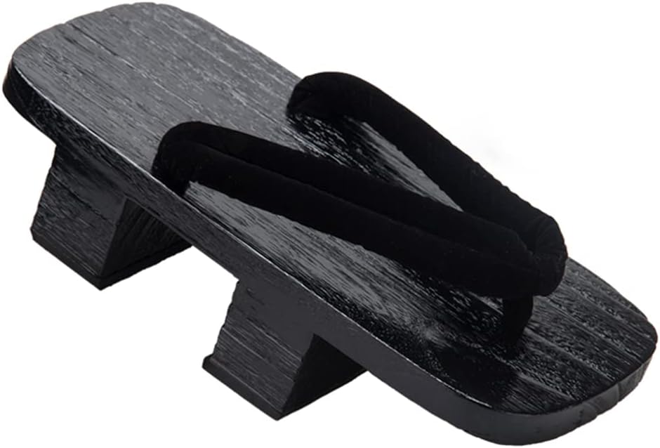 [cnstone] Men's Geta Clogs, Soft Nose Straps, Yakata/Black Lacquered Paulownia Clogs, Men's Cosplay, Two-ply Geta for Cosplay, Yukata, Summer Kimono, Unique Pattern, Men's Paulownia Clogs, Gift,