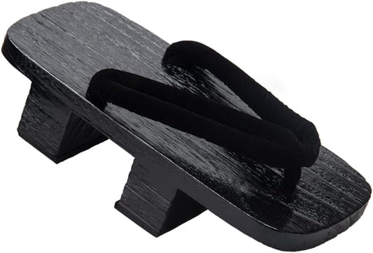 [cnstone] Men's Geta Clogs, Soft Nose Straps, Yakata/Black Lacquered Paulownia Clogs, Men's Cosplay, Two-ply Geta for Cosplay, Yukata, Summer Kimono, Unique Pattern, Men's Paulownia Clogs, Gift,