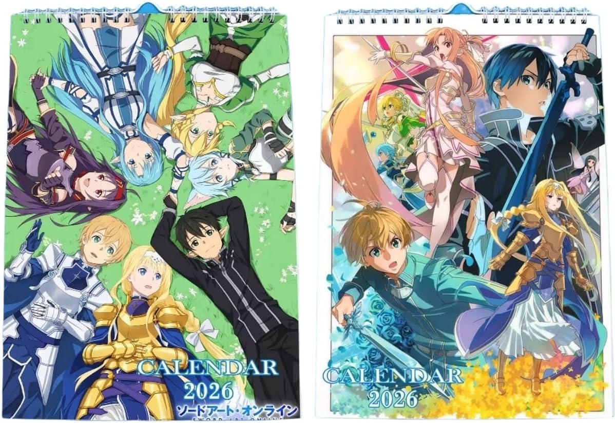 ソードアートオンライン 壁掛けカレンダー 2026版 アニメ キャラクター プレゼント 新年 クリスマス ギフト A4サイズ 贈り物 お正月 非公式 (A) [並行輸入品]
