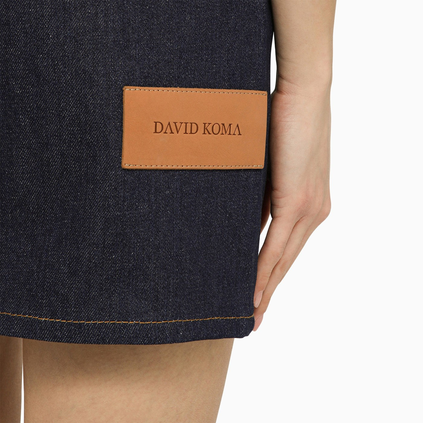 David Koma 鏡付きのデビッド・コマ・ブルー・デニム・ミニ・ドレス - Image 1