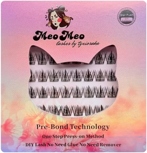 Meomeo False Eyelash Slay, Bunch Type, Glued, Eye Enhancement, For Beginners