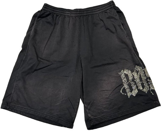 BOSSI 'GREY FLAMES' RHINESTONE SWEATSHORTS