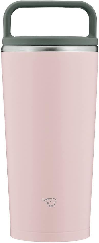 Zojirushi Mahobin Water Bottle with Lid, Carrying Tumbler, Portable, Seamless Stopper, Handle Type, 300ml, Vintage Rose, Integrated Lid and Washer, Easy to Clean, 2 Wash Only, SX-JA30-PM