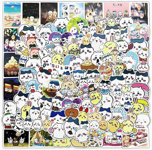 100 Stickers Cute Cartoon Sticker Pack Anime Character Stickers Moe Goods Stickers Waterproof Decal Car Water Bottle Travel Box Laptop Guitar Helmet Bike Decoration Diary Stationery Birthday Gift
