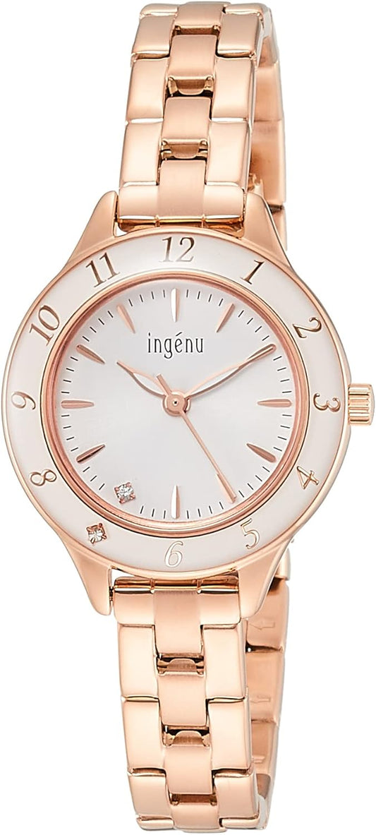 Seiko AHJK460 Women's Wristwatch, Angene, Epoach-Quarts, Pink Gold, white, Bracelet Type