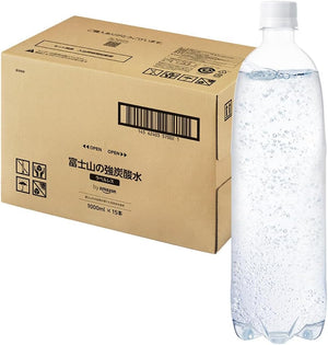 By Labelless Carbonated Water, 33.8 fl oz (1,000 ml) x 15 Bottles of Mt. Fuji Strong Carbonated Water, Vanadium Included, Plastic Bottle, 33.8 fl oz (1 L) Bottle, Split Material