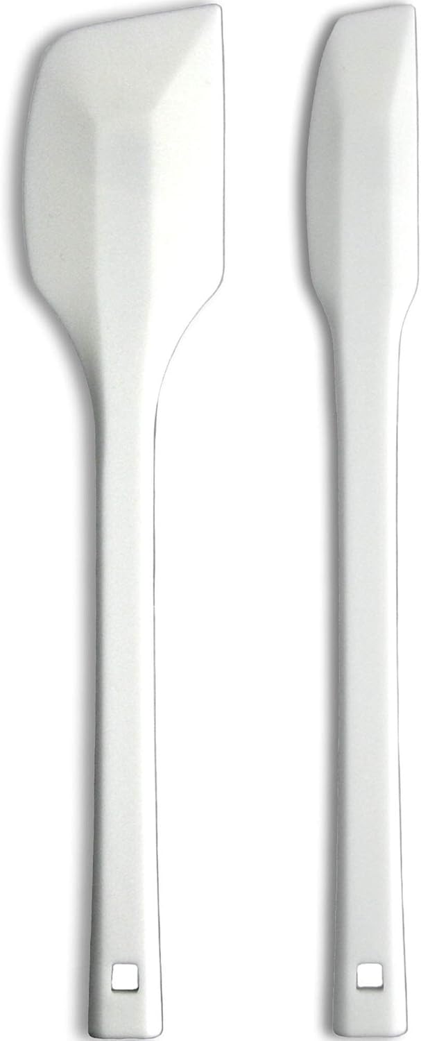 Nagao Tsubamesanjo Silicone Heat Resistant Rubber Spatula, Large, Small, Set of 2, White, One-Piece Mold, Cooking, Confectionery, Made in Japan