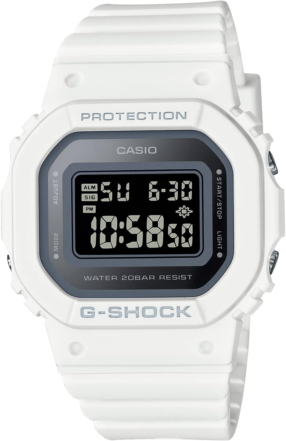 Casio GMD-S5600/BASIC Metallic Wristwatch, multicolor (white / black), Textured shape
