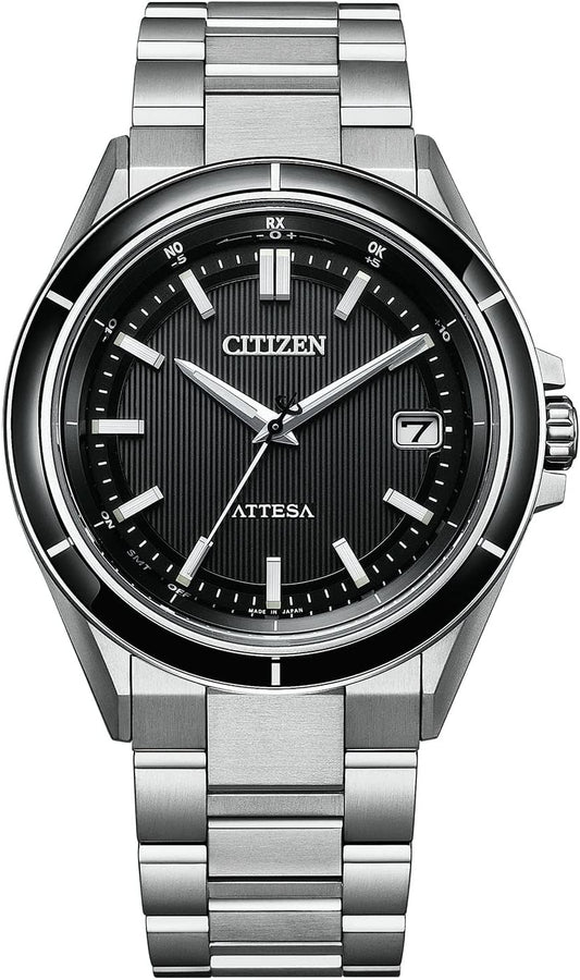 Citizen CB3030-76E Atessa ACT Line Sapphire Bezel Radio Watch Men's Silver, Black, Bracelet Type