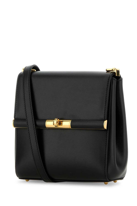 Dolce  Gabbana ドルチェ＆ガッバーナブラックレザーマレーンクロスボディバッグ - Image 1