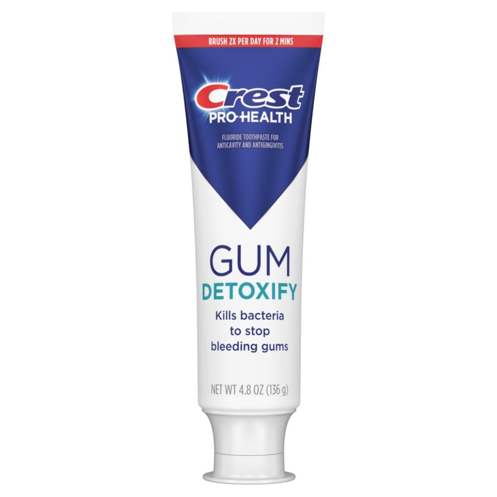 Pasta dental Crest Pro-Health Desintoxicación de las encías Deep Clean 4.8 onzas - Pasta de dientes anticaries, antibacteriana con flúor, clínicamente probada, protección de las encías y el esmalte