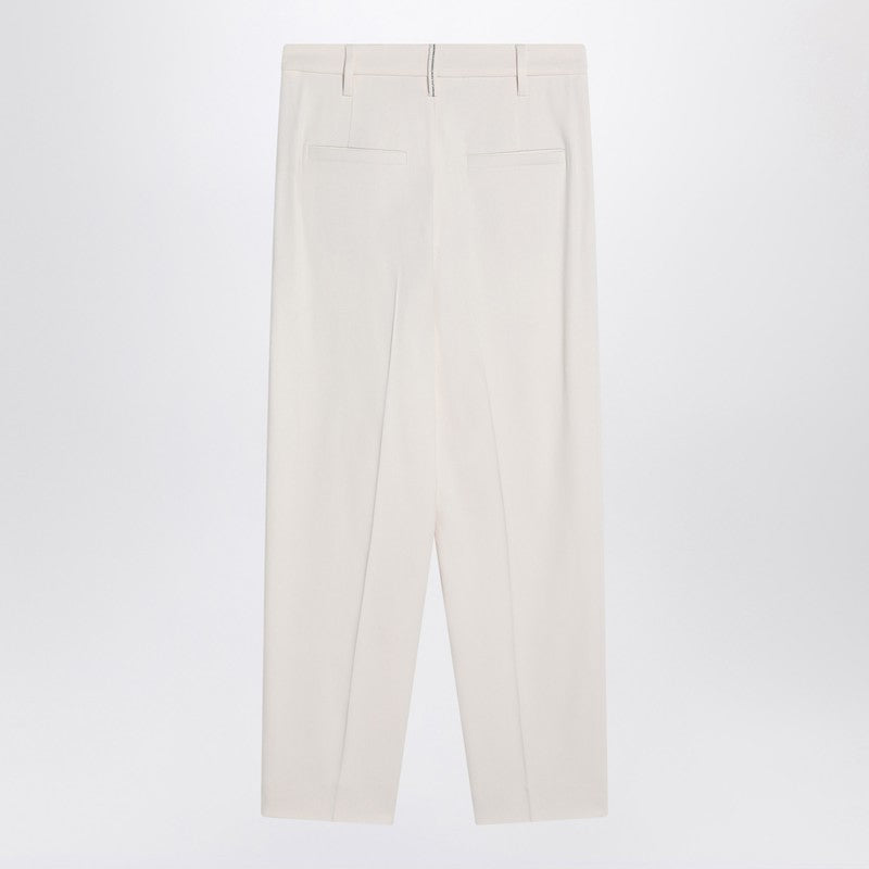 Brunello Cucinelli ビスコースのブルネロ・クシネリのアイボリーズボン - Image 1