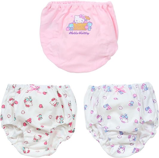Sanrio 153745 Kids Shorts, Set of 3, Hello Kitty Apple, 47.2 inches (120 cm), 100% Cotton, With Name