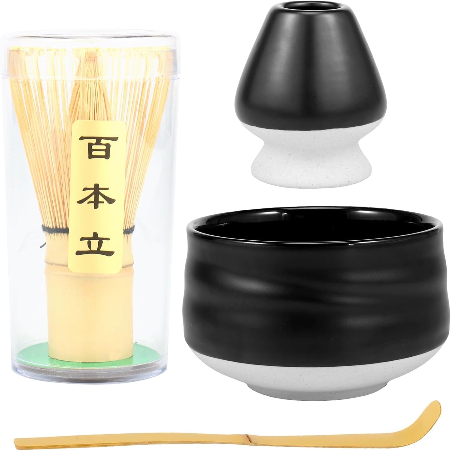 Shuiling Tea Utensils, Set of 4, Matcha Set, Dotomae Set, Tea Ceremony Set, Matcha Bowl, Chasen (100 Plants), Chasen Repair Chasaku, Matcha Utensil Set, Tea Making Set, Matcha Kit, Matcha Whisk Set,