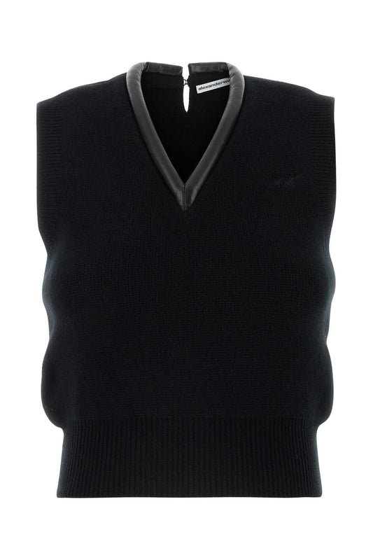 Alexander Wang アレクサンダー・ワンブラックストレッチウールブレンドベスト - Image 1