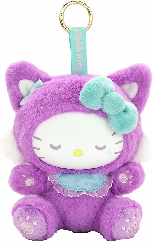 Nakajima Corporation Hello Kitty Fine Face Cat Purple Plush Toy 217394-25 H 16 x W 15 D 13 cm