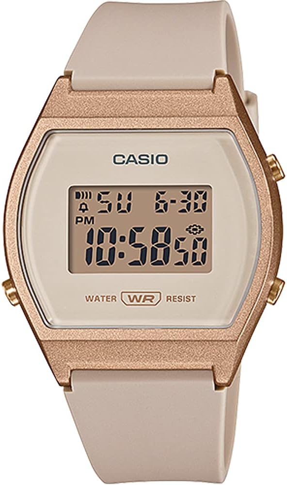 Casio Standard Digital Ladies Watch LW-204-4A with Casio Box Overseas Model, Pink Beige x Rose Gold [Parallel Import], sports