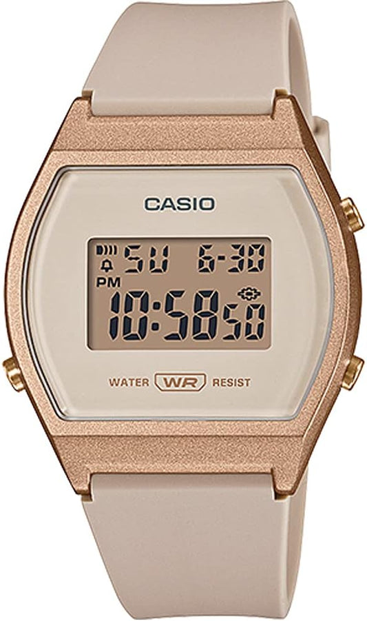 Casio Standard Digital Ladies Watch LW-204-4A with Casio Box Overseas Model, Pink Beige x Rose Gold [Parallel Import], sports
