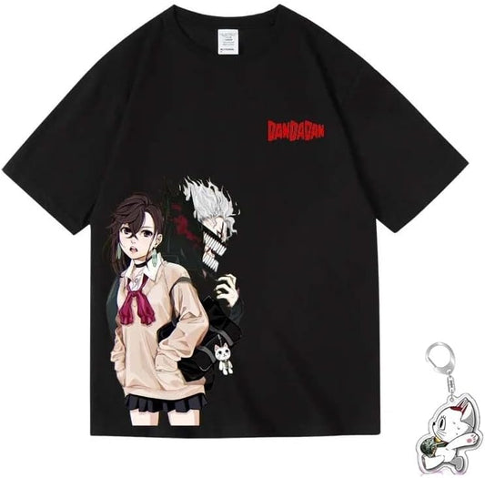 Vioshi Danda Dan Impression T-shirt, Maneki Neko (Beckoning Neko), Round Neck, Inner Shirt, Summer Clothes, Everyday Clothes, Cute, Top, Breathable, Fashion, Loose, Soft, Comfortable, Anime, Unisex