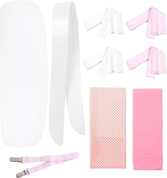Kyoetsu Women's Kimono Dressing Set, For Hakama, 6-Piece Kimono Set, Japanese Clothing Accessories (Date Tightening, 4 Waist Straps, Dressing Belt, Front Plate, Collar Core, Magic Belt), white