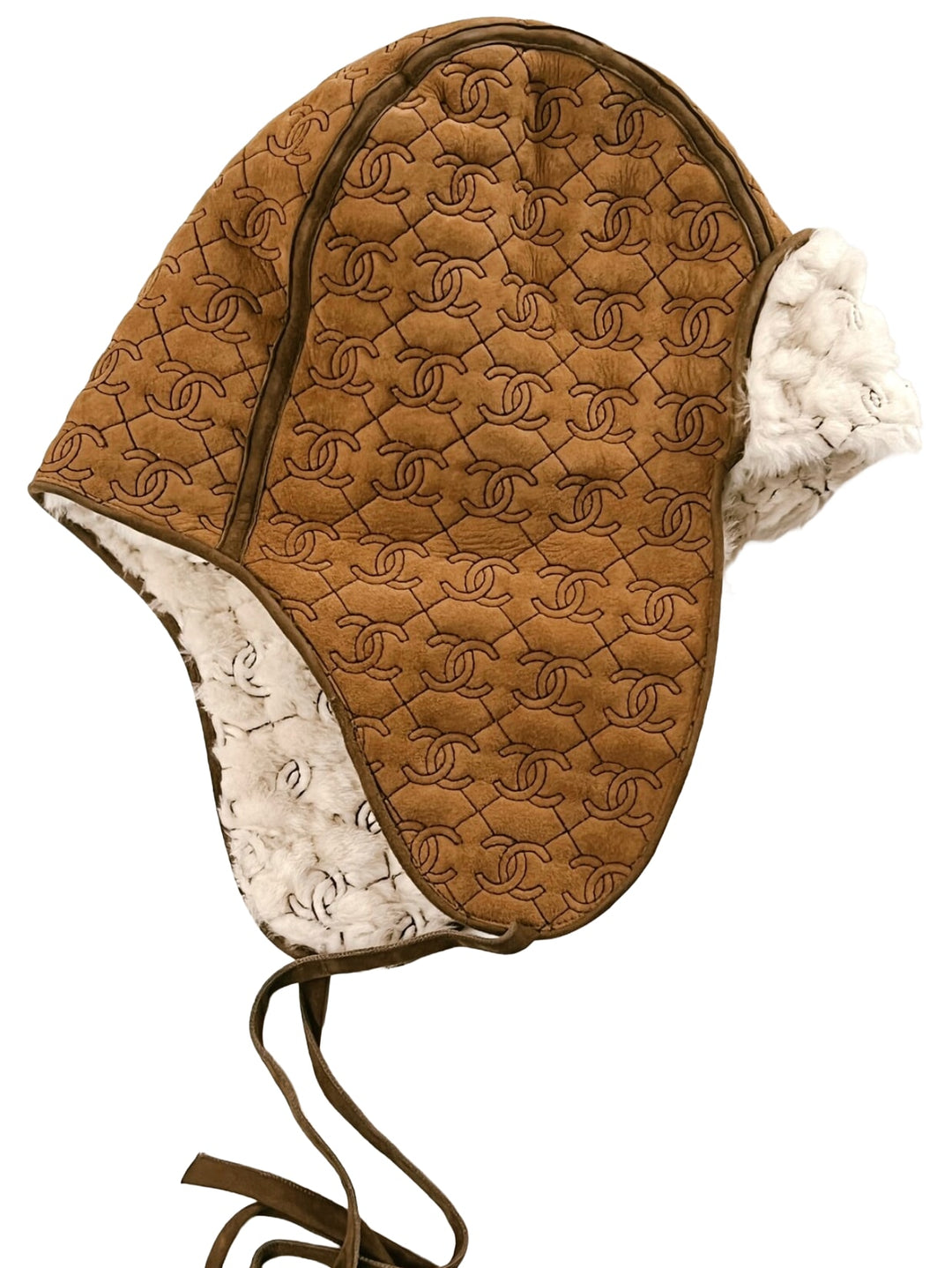 CHANEL CC MONOGRAM FUR TRAPPER HAT