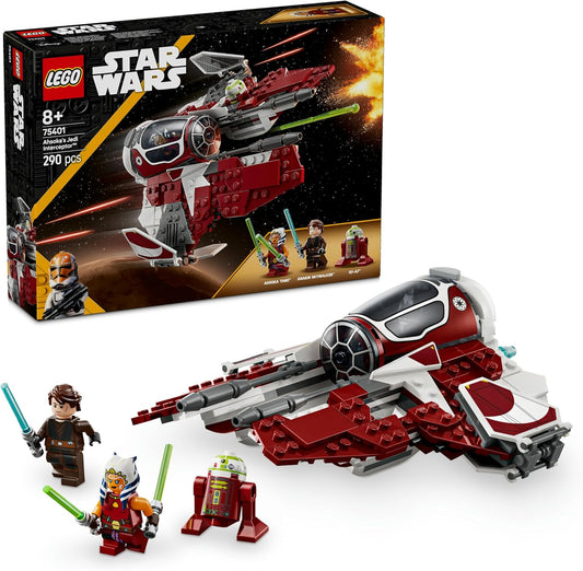 LEGO Star Wars Ahsoka's Jedi Interceptor™, Toy Building Blocks, Birthday Gift, Space, Boys, Girls, Children, Ages 8 to 10, Elementary School Students, 75401