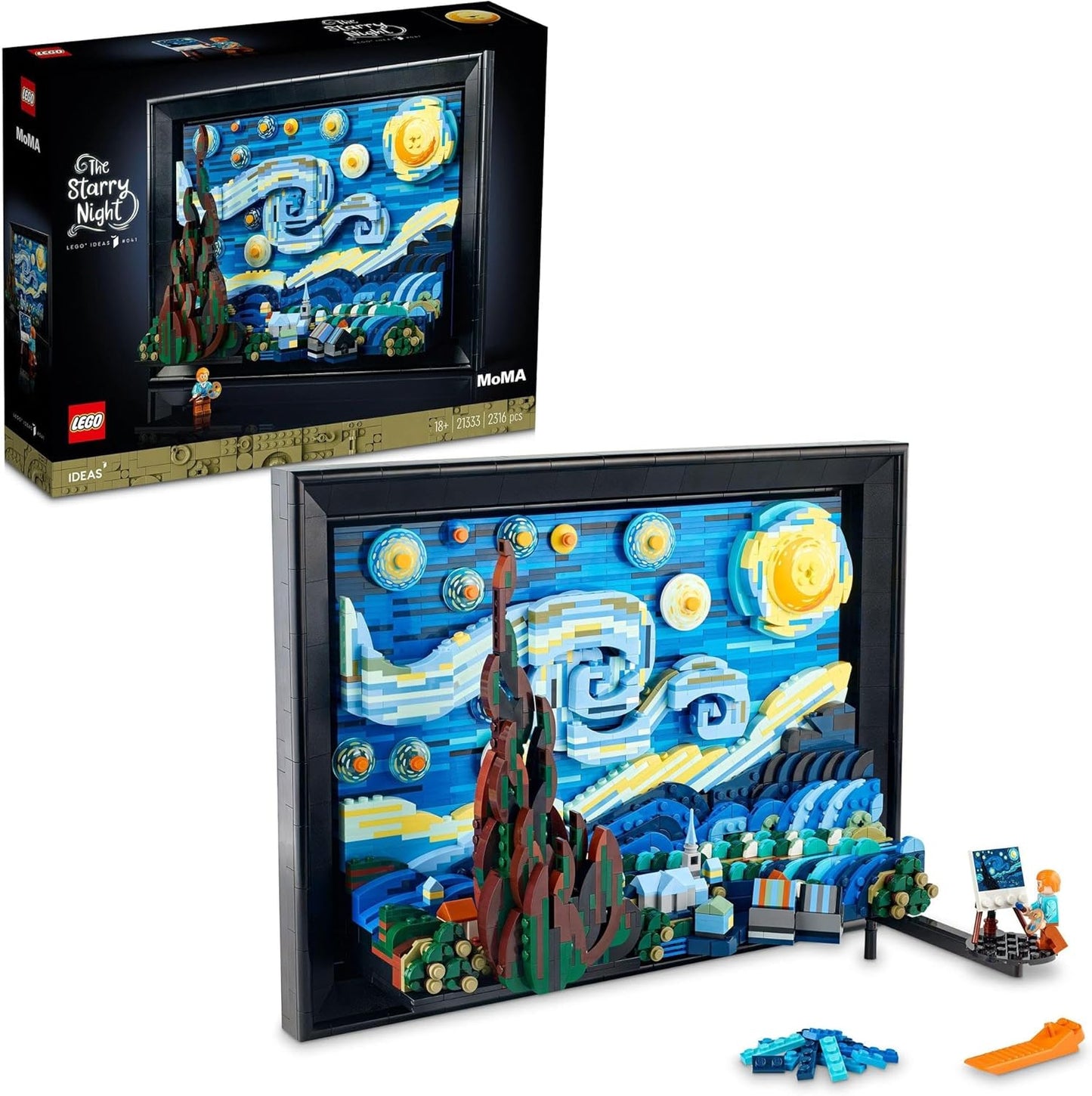 LEGO Ideas Van Gogh "Starry Night" 2316 Piece Toy Toy Birthday Christmas Present Blocks Mother's Day Father's Day Men Women Oil Painting Art Model Art Collection Interior Fashion 21333