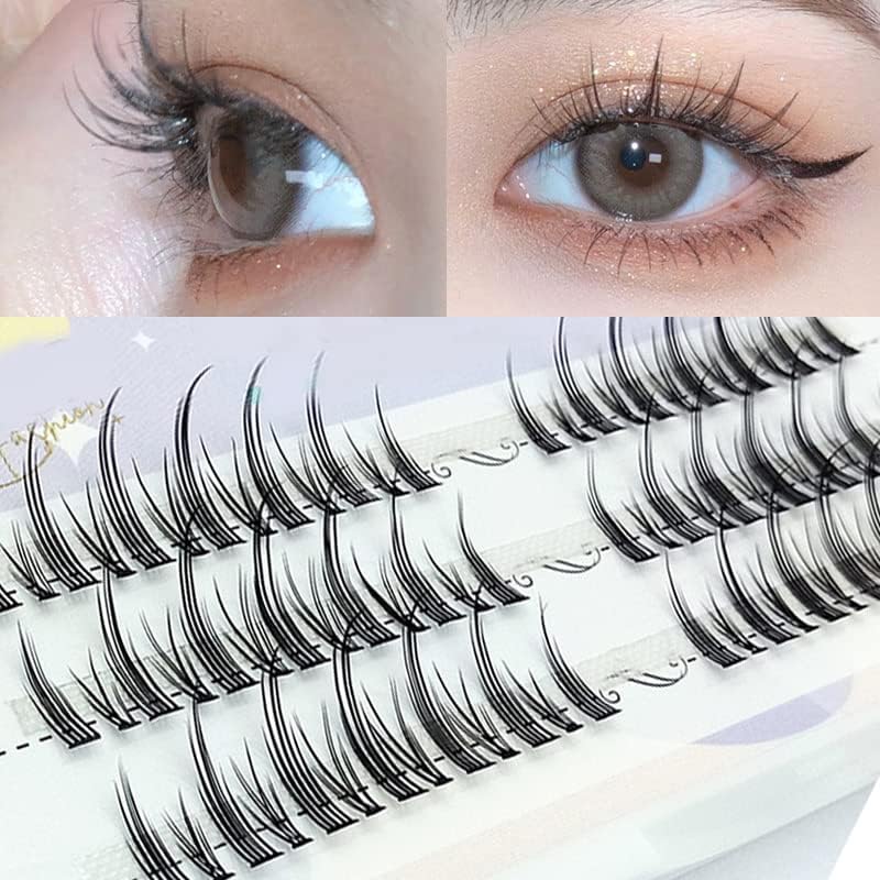 MENGJIESHANGPIN False Eyelash Extensions, Natural Parts, SNS Devil, C Curl, False, Matsueku, Genuine Product, Easy for Beginners, Halloween, Cosplay, Korea (Deep Devil)