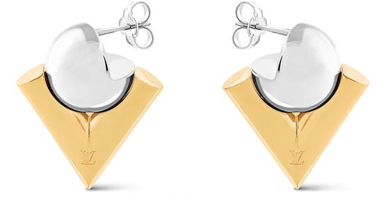 V For Vuitton Pearl And Metal Earrings - Image 1