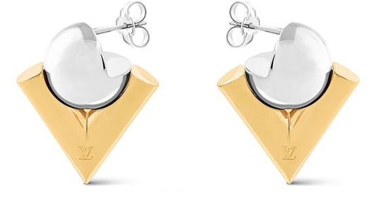 V For Vuitton Pearl And Metal Earrings - Image 1