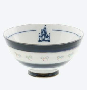 Mickey Mouse Rice Bowl, Cinderella Castle, Prometheus Volcano, Japanese Pattern, Blue, Tokyo, Disney Resort Exclusive, Disneyland Rice Bowl, Couples
