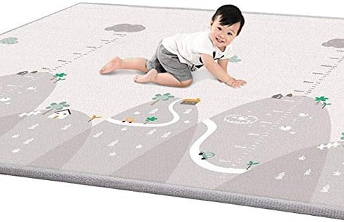 Baby Play Mat, Foldable, Waterproof, Shock Absorption, Cute Rug, XPE Material, Safe, Non-toxic, Anti-slip, Double-sided, Suitable for Newborns 78.7 x 70.9 x 0.4 inches (200 x 180 x 1 cm)
