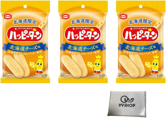 Hokkaido Limited Happy Turn, Hokkaido Cheese, 1.2 oz (34 g) x 3 Bags, Bulk Purchase + Pocket Tissue Included