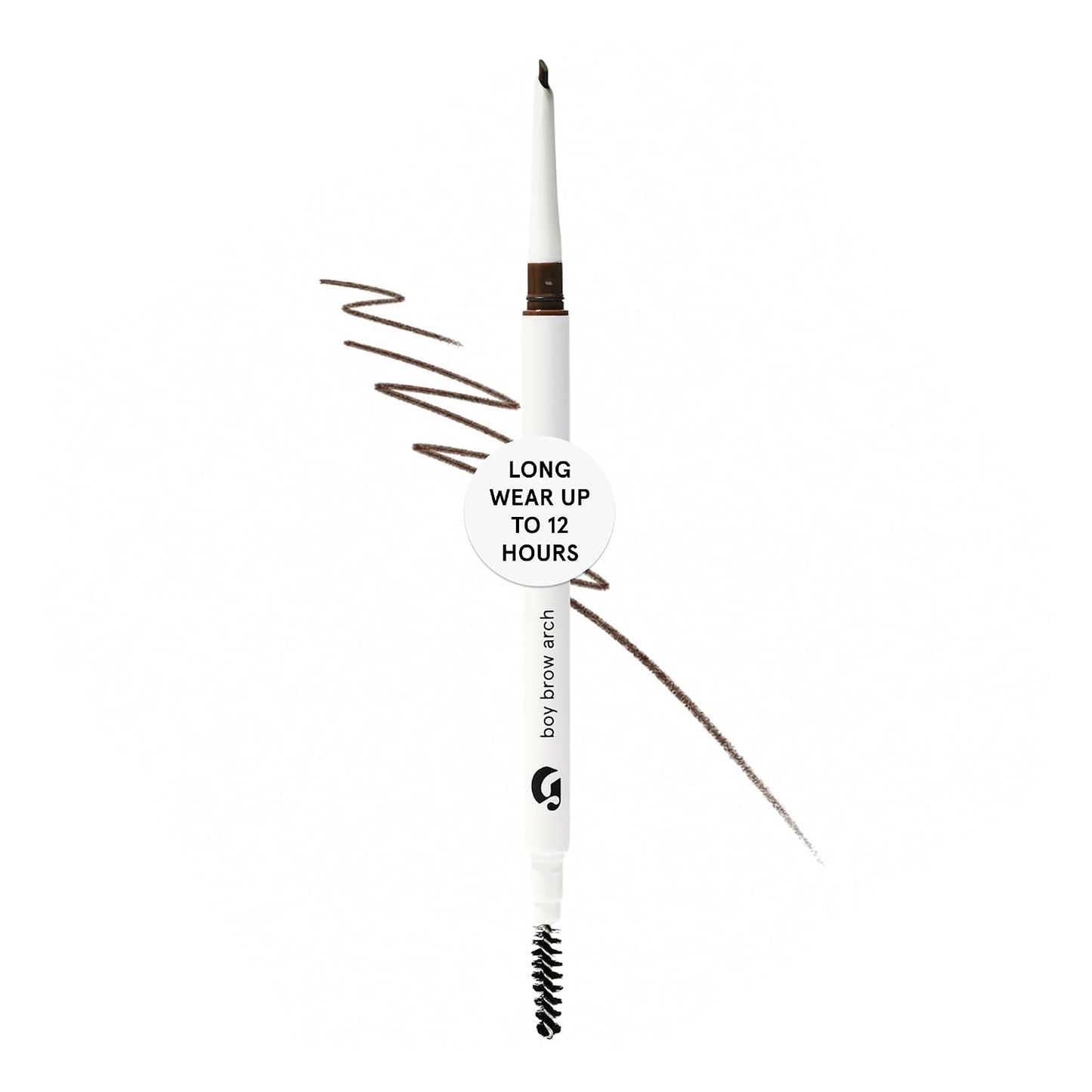 Glossier Boy Brow Arch, Cool Dark Brown Eyebrow Pencil - 2-in-1 Dual-Tip Precision & Fill, Thin Mechanical Brow Pencil, Cream Pomade for Smudge-Resistant Longwear Hair-Like Strokes, Fills Sparse Areas