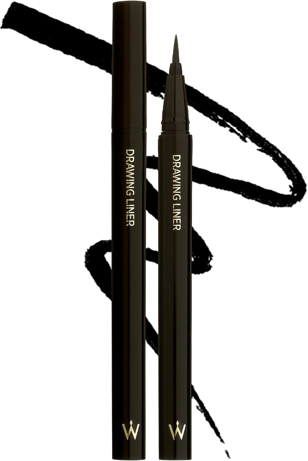 Wonjungyo Drawing Liner, Liquid Eyeliner (01, Real Black), 0.5mL, Waterproof, Smudge Proof, Hot Water Off, Fine Brush