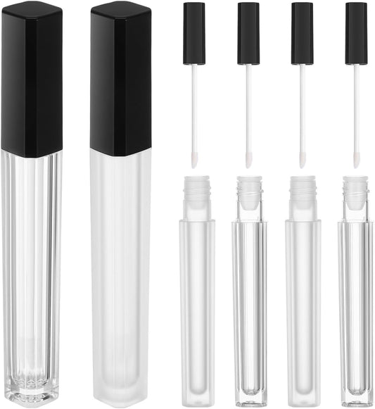 FRCOLOR 6pcs Fashion Lip Gloss Tube Lip Sub Package Bottle Lip Gloss Container Empty Gloss Tube DIY Lip Gloss Bottle Lipstick Tube Lip Tube Black