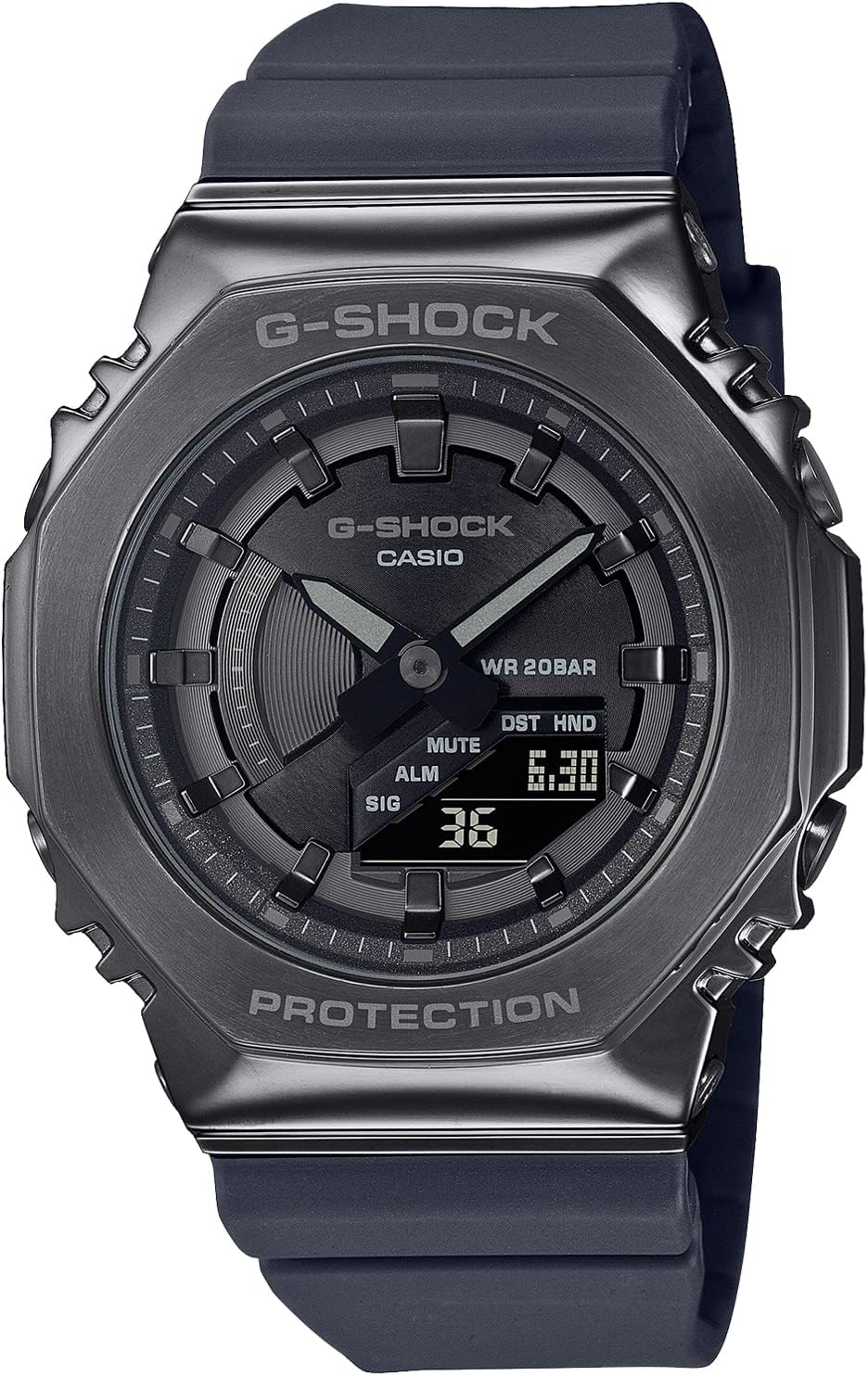 Casio GM-S2100 Wristwatch, Metal Cover, Classic Color, gray (dark gray), watch