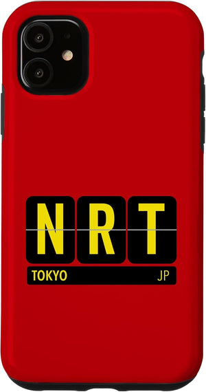 NRT 東京 日本 旅行 お土産 イエロー文字 スマホケース iPhone 11 用