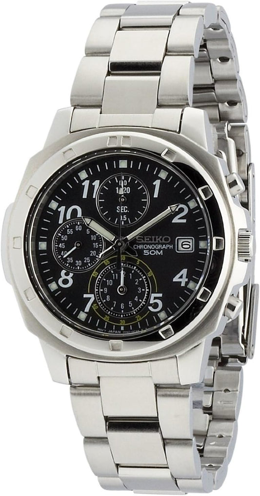Seiko SND195P1 Men's Wristwatch, Quartz, Chronograph, Bracelet Type