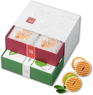 Kogure Hime Chiju Senbei Two-Tier Box (Sugar Cream, Organic Matcha Each 12 Pieces) / Kyoto Japanese Sweets Gift, Thank You, Celebration, Return Gift, Offering, Confectionery
